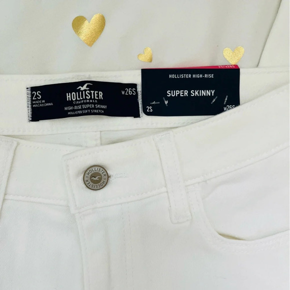 Hollister High Rise Super Skinny White Jeans Size 26s NWT - Picture 3 of 8